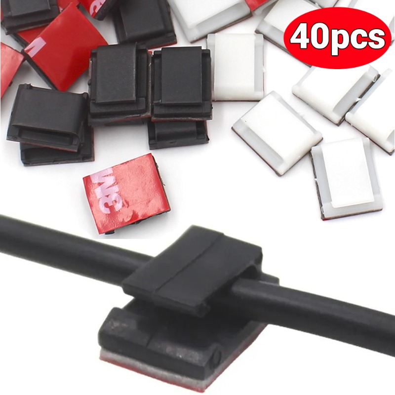 Car Cable Organizer - 40/10Pcs Self-adhesive Car Cable Clips Cable