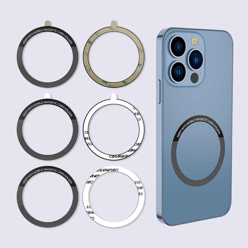 Car Phone Holder Magnetic - Magnetic Metal Plate Ring Wireless Charger