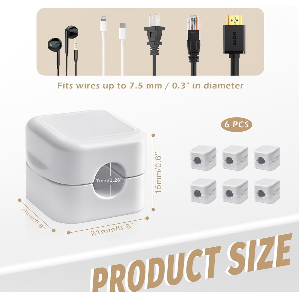 6 PCS Magnetic Cable Clips Cor - огляд і ціна Car Cable Organizer