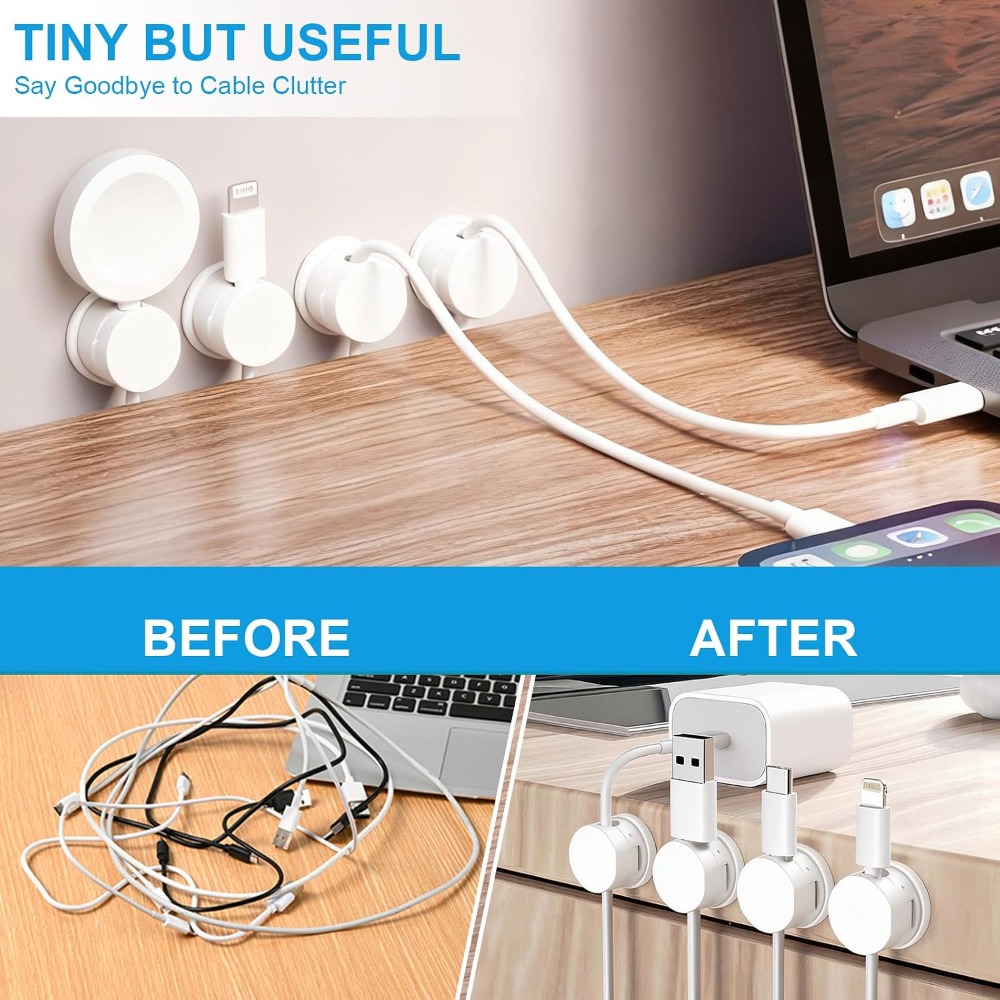 6pcs Magnetic Cable Clips 360° - огляд і ціна Car Cable Organizer