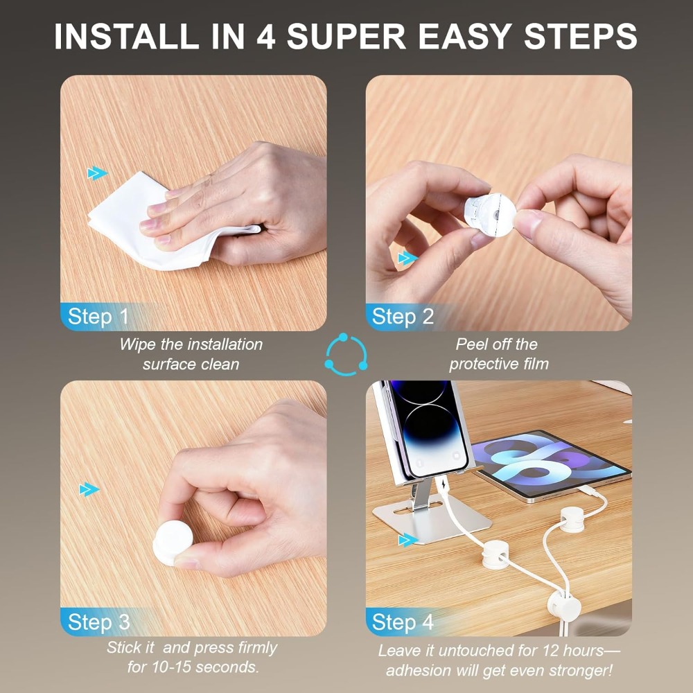 6pcs Magnetic Cable Clips 360° - огляд і ціна Car Cable Organizer