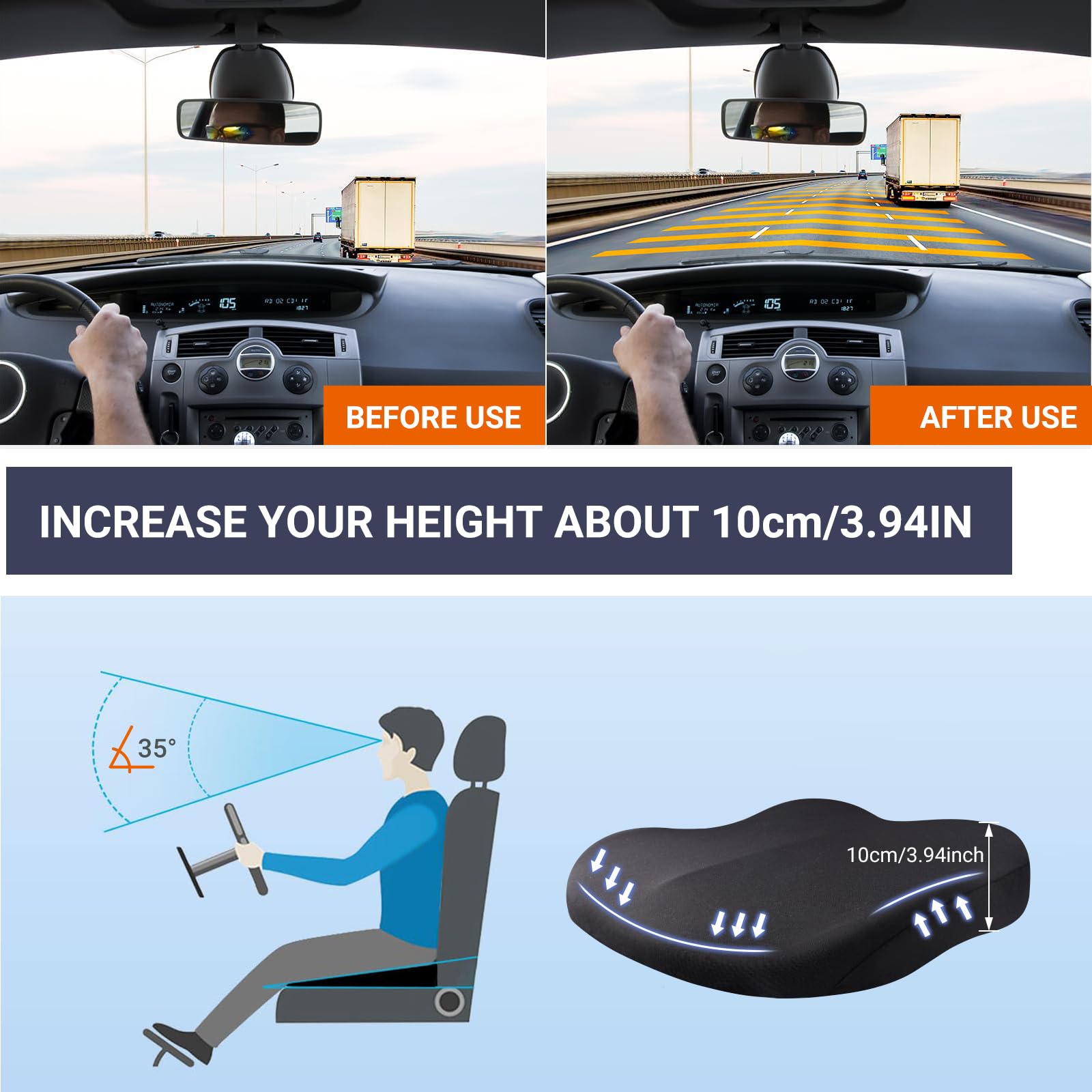 1pc Memory Foam Slow Rebound S - огляд і ціна Car Seat Cushion Memory Foam