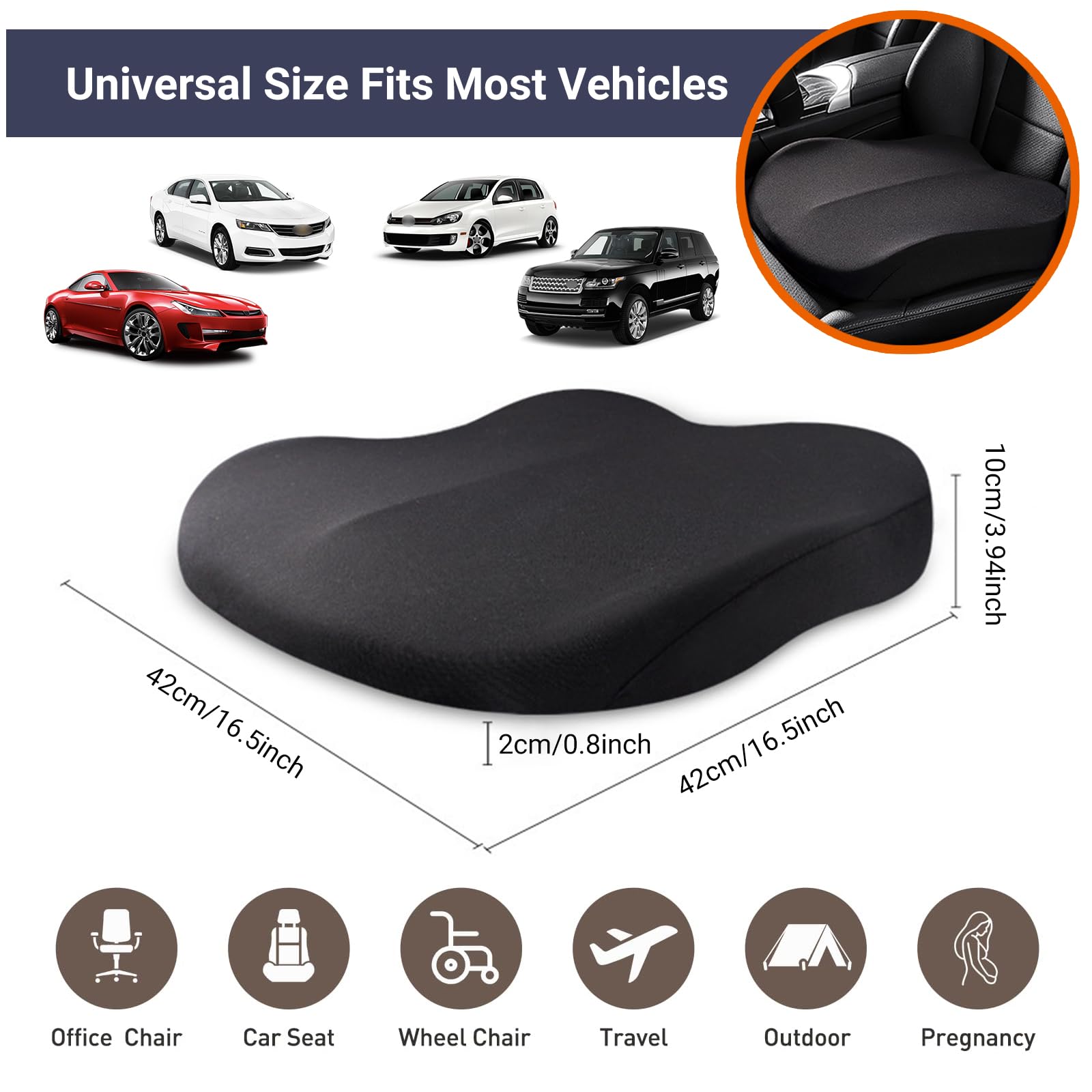 1pc Memory Foam Slow Rebound S - огляд і ціна Car Seat Cushion Memory Foam