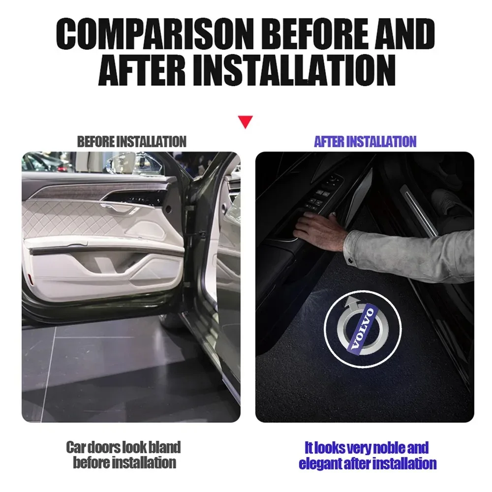 2Pcs Car LED Door Welcome Ligh - огляд і ціна Car Accessories Logo